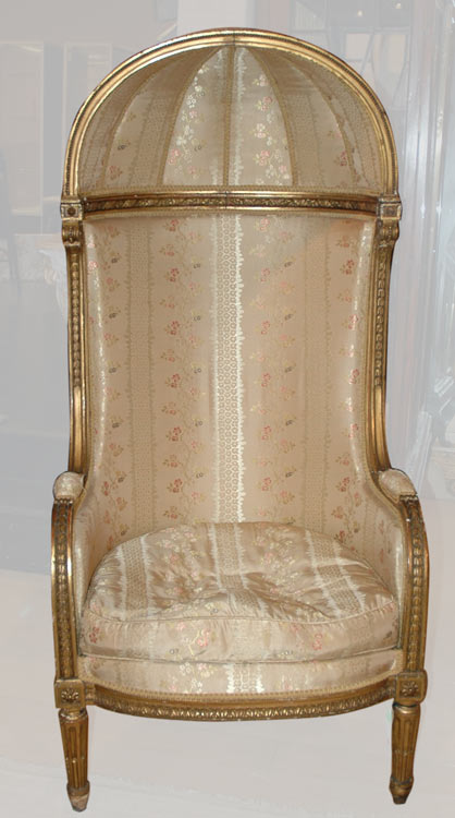 Appraisal: Louis XVI Style Gilt-Wood Porter Chair Estimate -