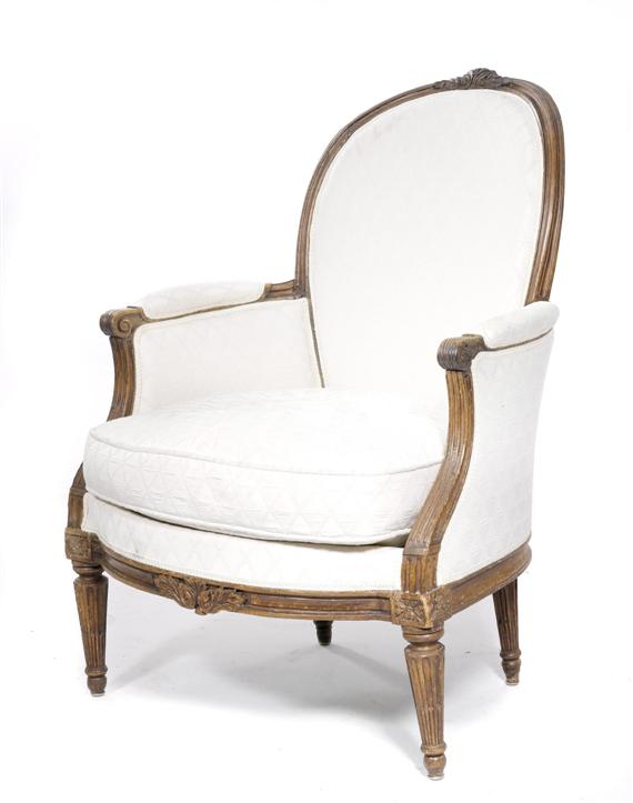 Appraisal: BERG RE late Louis XVI France Molded and carved beech