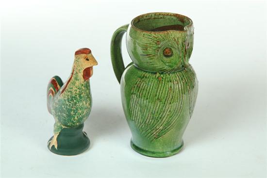 Appraisal: TWO FIGURAL PIECES OF POTTERY Both th- th century Includes