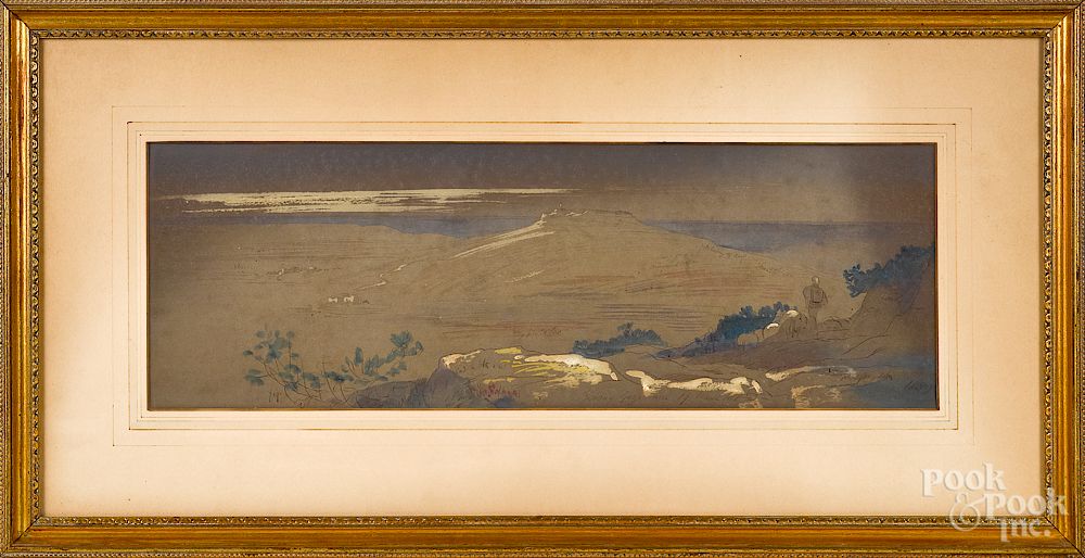 Appraisal: Edward Lear landscape Edward Lear English - pencil brown ink