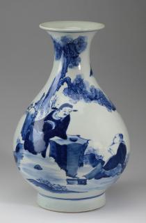 Appraisal: Chinese scholar and student vase h Chinese blue and white