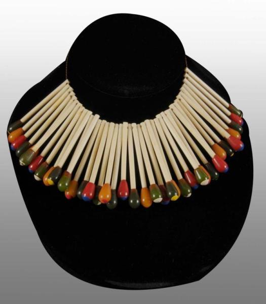 Appraisal: Bakelite Matchstick Necklace Description Martha Sleeper Rare Condition Excellent Size