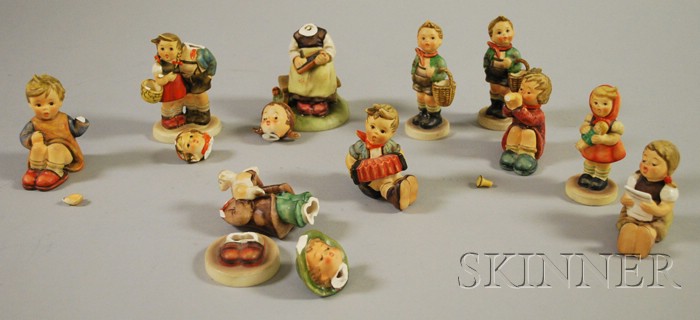 Appraisal: Ten Small Hummel Ceramic Figures damage