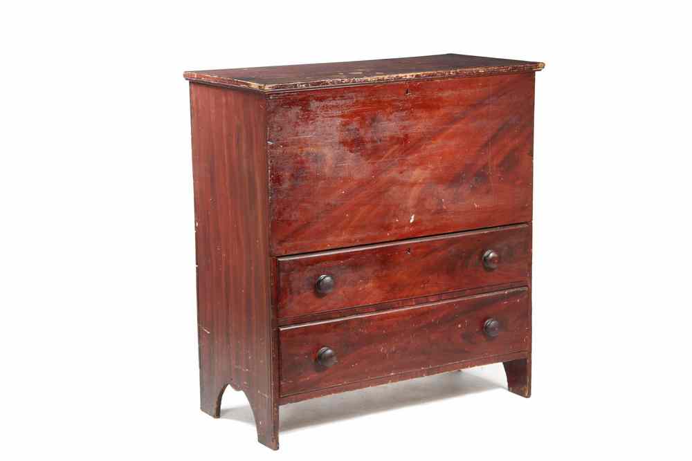 Appraisal: BLANKET CHEST - th c original grain painted blanket chest