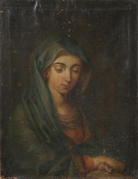 Appraisal: ITALIAN SCHOOL th th century THE VIRGIN READING A PRAYER