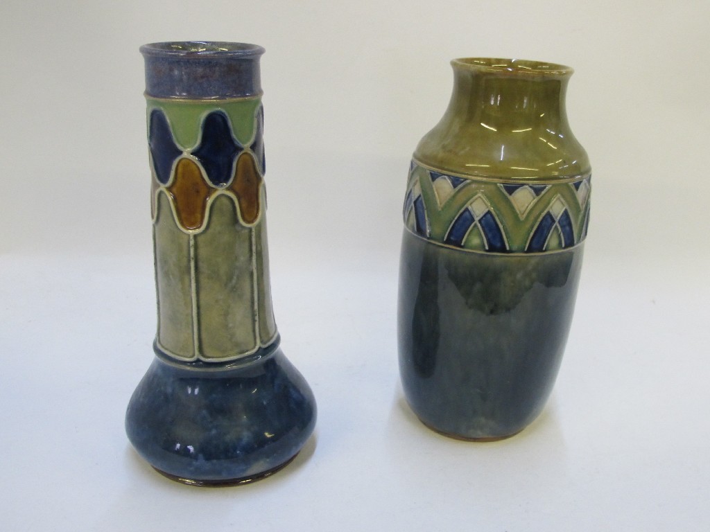 Appraisal: Two Royal Doulton vases with stylised decoration