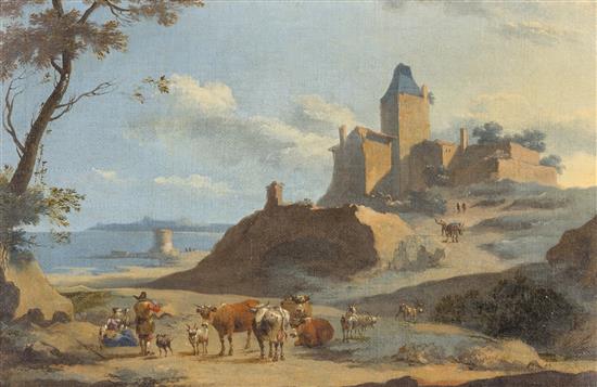 Appraisal: Sale Lot Follower of Nicholas Berchem Dutch - Seaside Scene