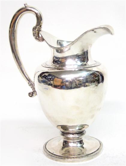 Appraisal: Silver water pitcher j w forbes new york ny mid