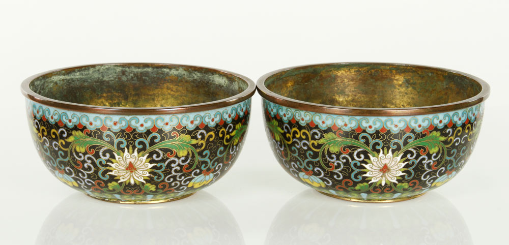 Appraisal: - Chinese Bowls Cloisonn bowls China Qing dynasty h x