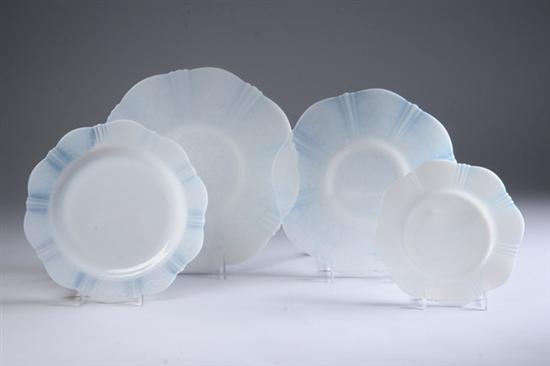 Appraisal: -PIECE FRENCH OPALESCENT GLASS DESSERT SERVICE Circa s Including three