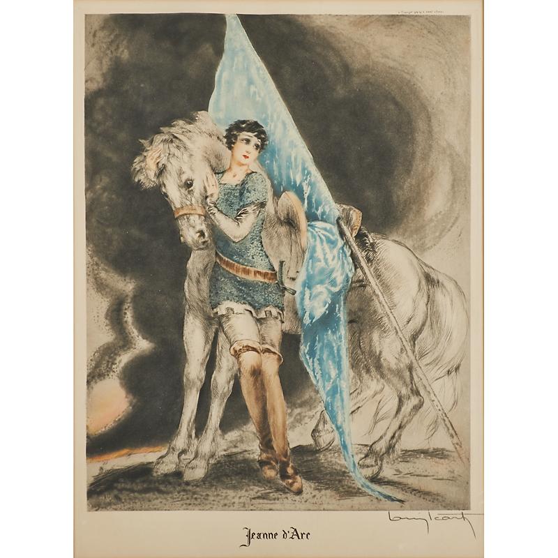 Appraisal: LOUIS ICART French - Etching on paper Joan of Arc