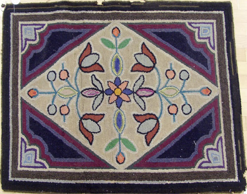 Appraisal: Two hooked rugs early th c ' x ' '