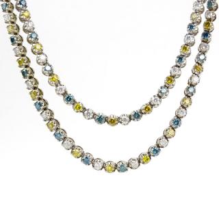 Appraisal: Approx Carat Round Brilliant Cut Alternating Colorless Fancy Blue and