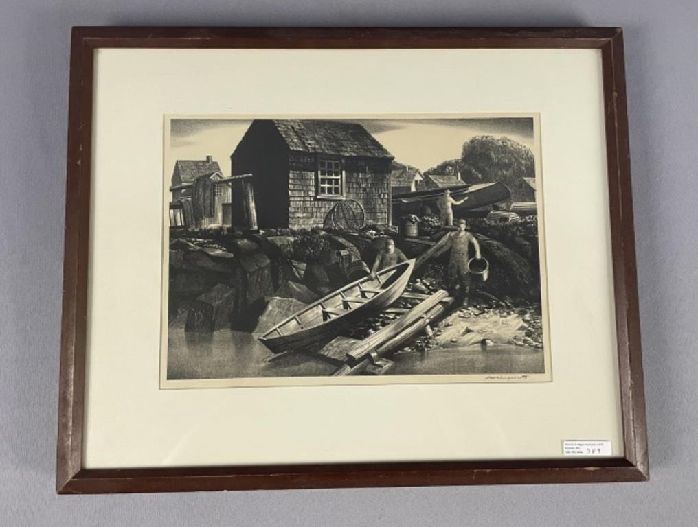 Appraisal: STOW WENGENROTH - NEW YORK Massachusetts black and white lithograph