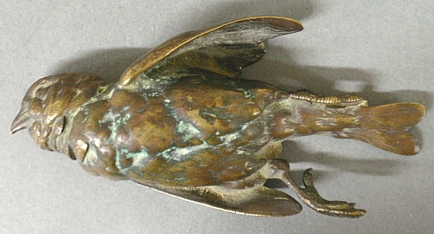 Appraisal: - Comolera Paul French - bronze of a fallen bird