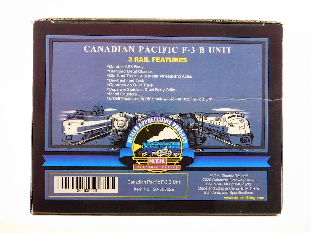 Appraisal: MTH DAP Canadian Pacific F- B Unit O Gauge Train