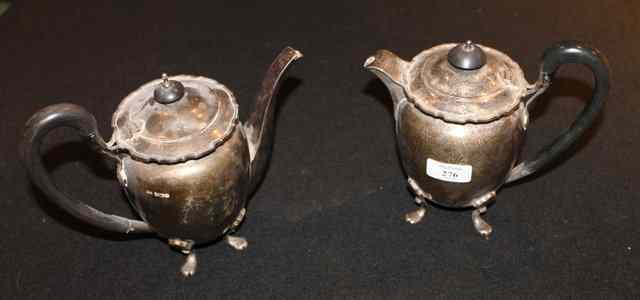 Appraisal: A SILVER HOT WATER JUG and teapot of baluster form