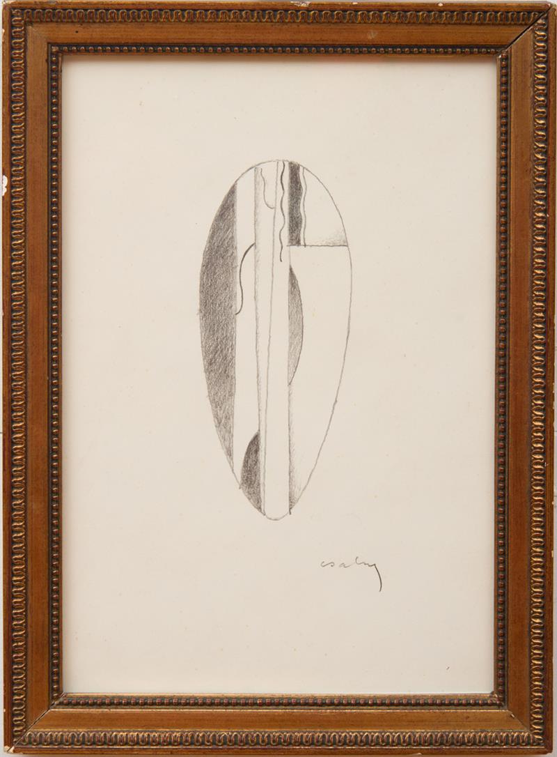 Appraisal: JOSEPH CSAKY - COMPOSITION Pencil on paper c signed 'Csaky'