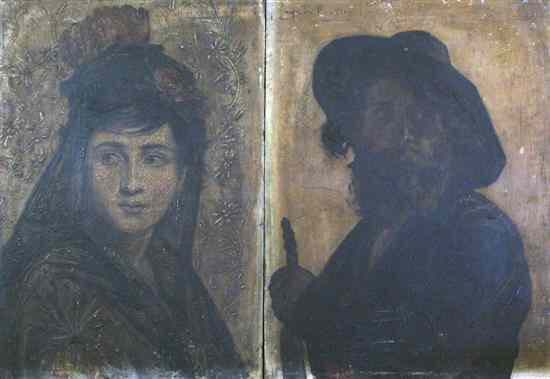 Appraisal: Georges Van Den Bos Belgian - pair of oils on