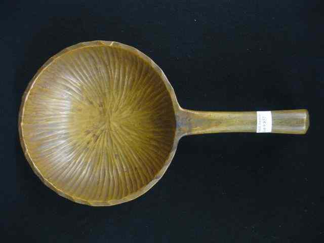 Appraisal: Carved Wooden Handled Bowl or Scoop '' long