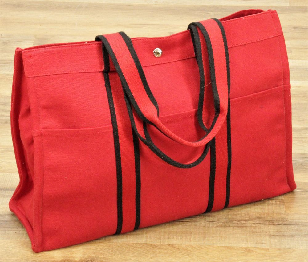 Appraisal: Hermes Sac Fourre Tout Tote Bag A red and black