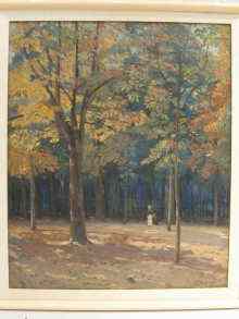 Appraisal: An oil on canvas of a wooded area of Hampstead