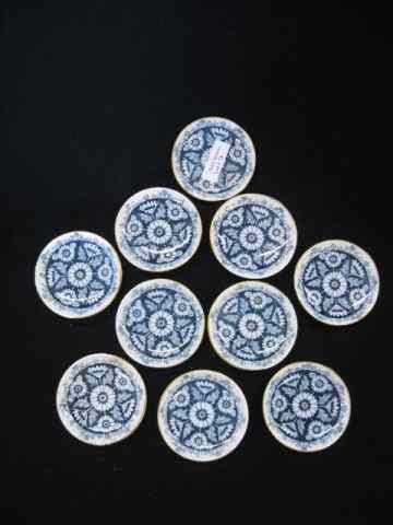 Appraisal: Wedgwood Ironstone Butter Pats blue floral transferware circa ''