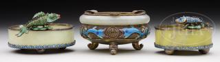 Appraisal: THREE PIECE LOT OF ENAMELED SILVER THREE PIECE LOT OF