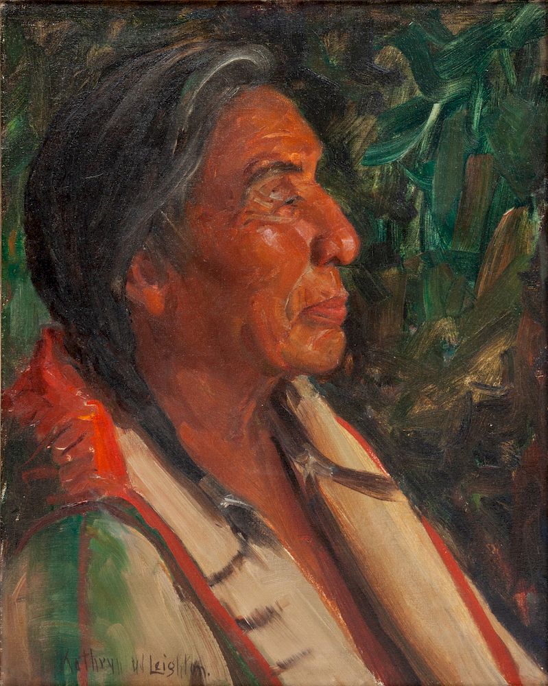 Appraisal: Kathryn Woodman Leighton American - Chief Wildman Stoney Sioux Indian