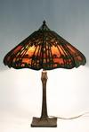 Appraisal: TABLE LAMP - Early th c cast bronze base slag