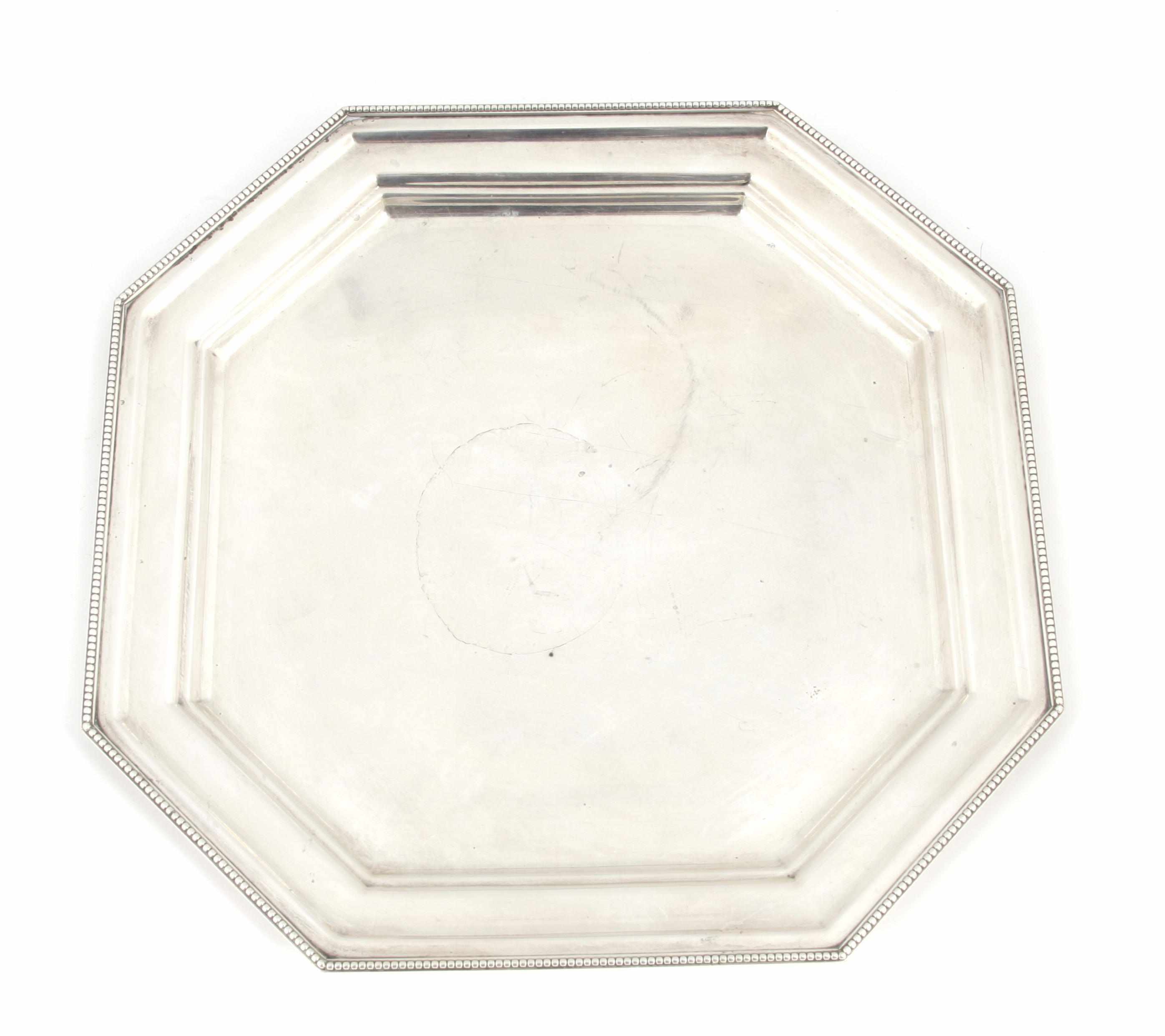 Appraisal: An American sterling silver octagonal tray Gorham Mfg Co Providence