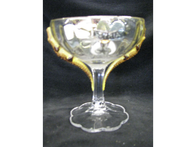 Appraisal: Shriner's Commerative Champagne Glass New Orleans alligator decor excellent