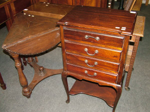 Appraisal: A mahogany four drawer sheet music cabinet th century together