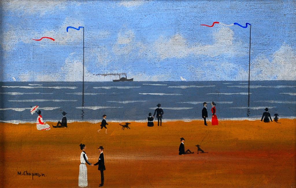 Appraisal: MARGARET CHAPMAN b OIL ON BOARD Sur la Plage signed