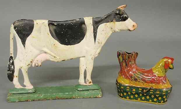 Appraisal: Cast iron cow doorstop h x l c and a