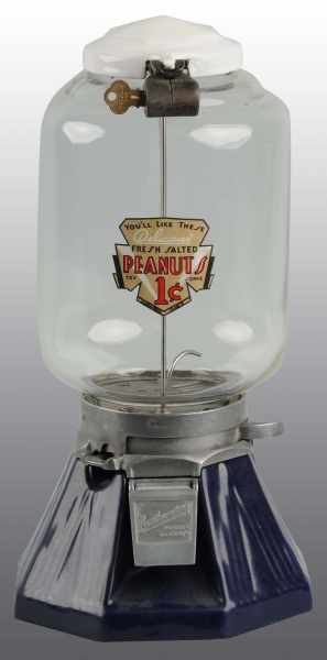 Appraisal: Porcelain -Cent Coin-Operated Peanut Dispenser Description Working Original lock and