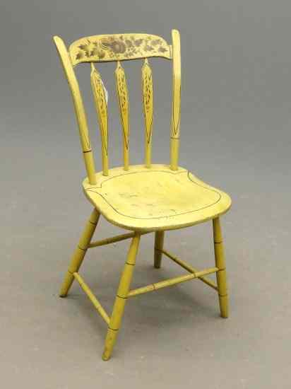 Appraisal: th c bent arrowback painted side chair '' Seat Ht