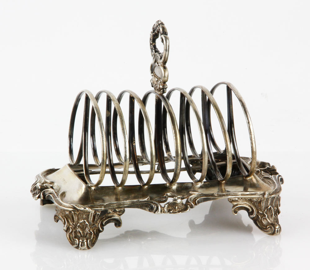 Appraisal: - th C English Sterling Toast Rack th century English