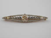 Appraisal: An antique carat gold platinum diamond and untested pearl brooch