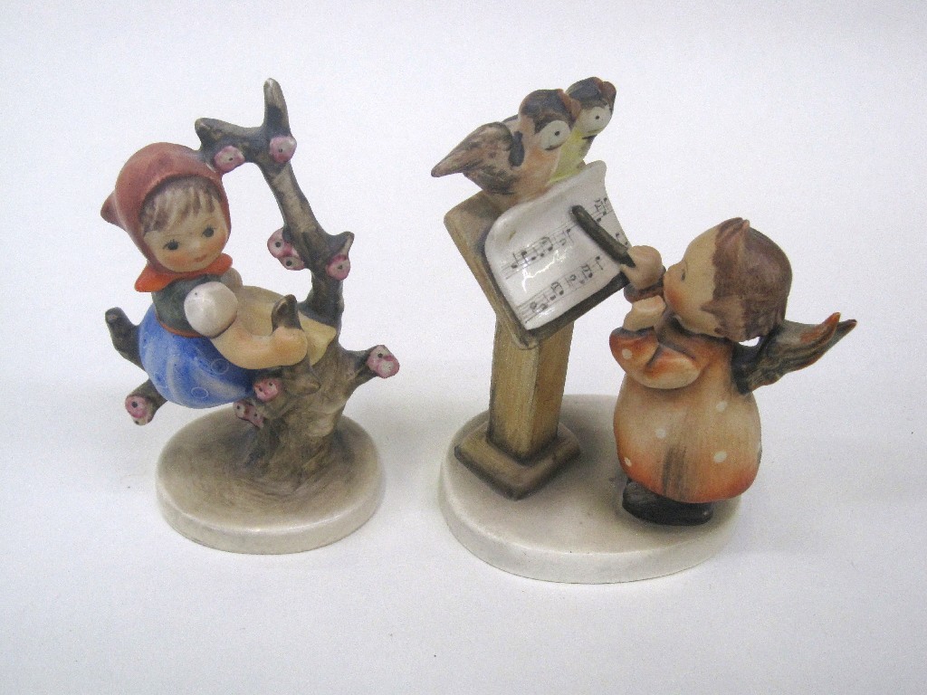 Appraisal: Two Hummel figures 'Bird Duet' TMK and 'Apple Tree Girl'