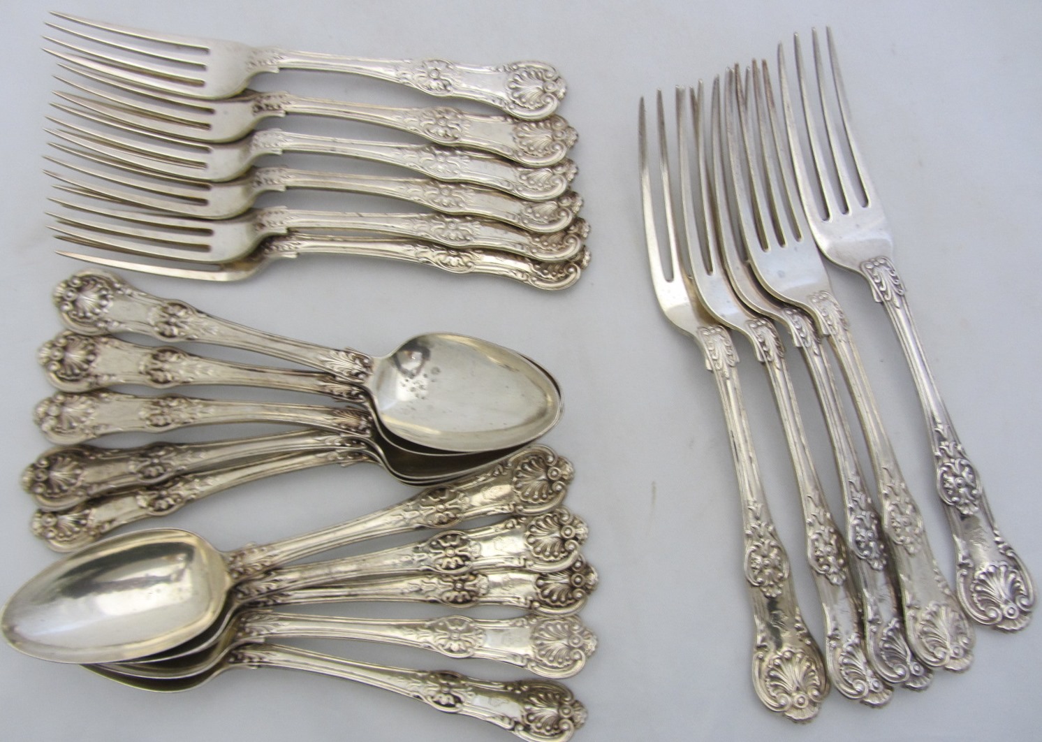 Appraisal: A Victorian silver part table service of Queen's pattern table