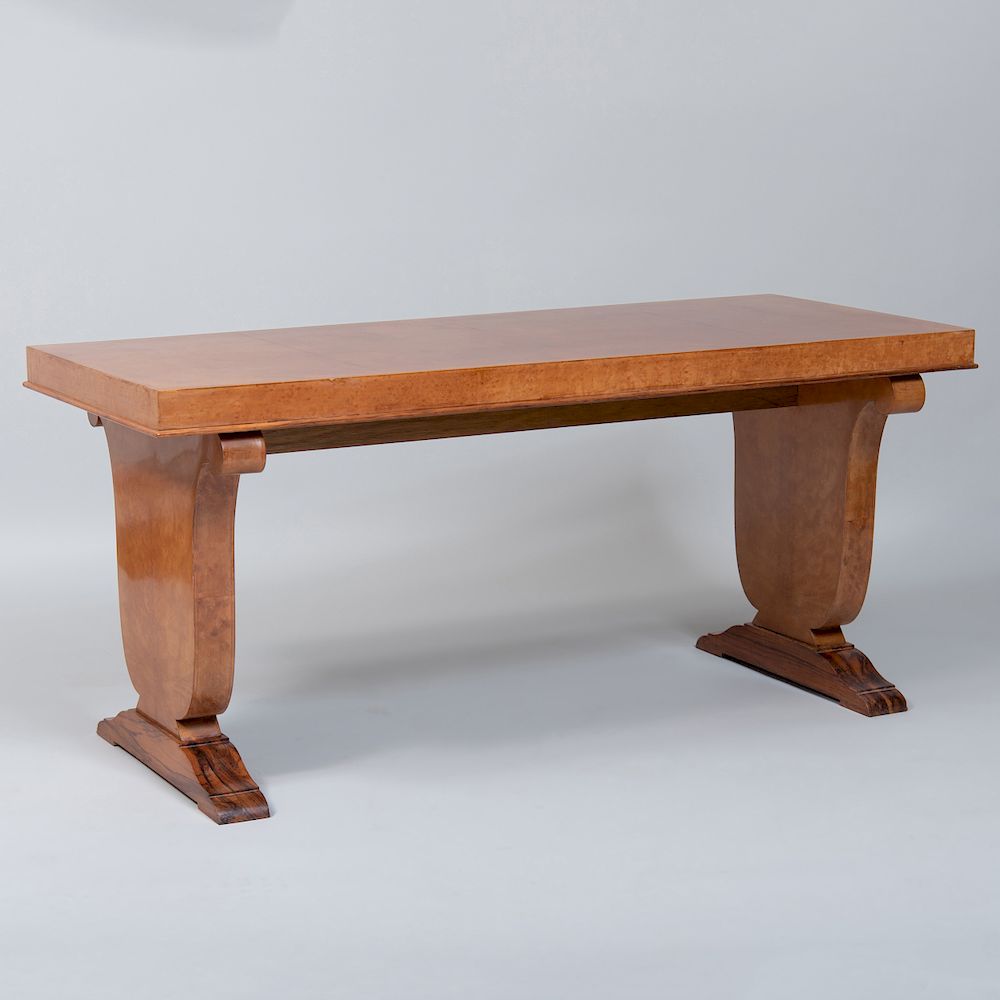 Appraisal: Art Deco Style Maple and Black Walnut Low Table x