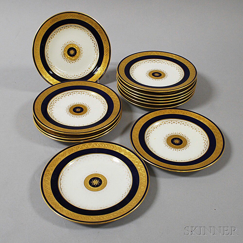 Appraisal: Twelve Mintons for Tiffany Co Porcelain Bread and Butter Plates