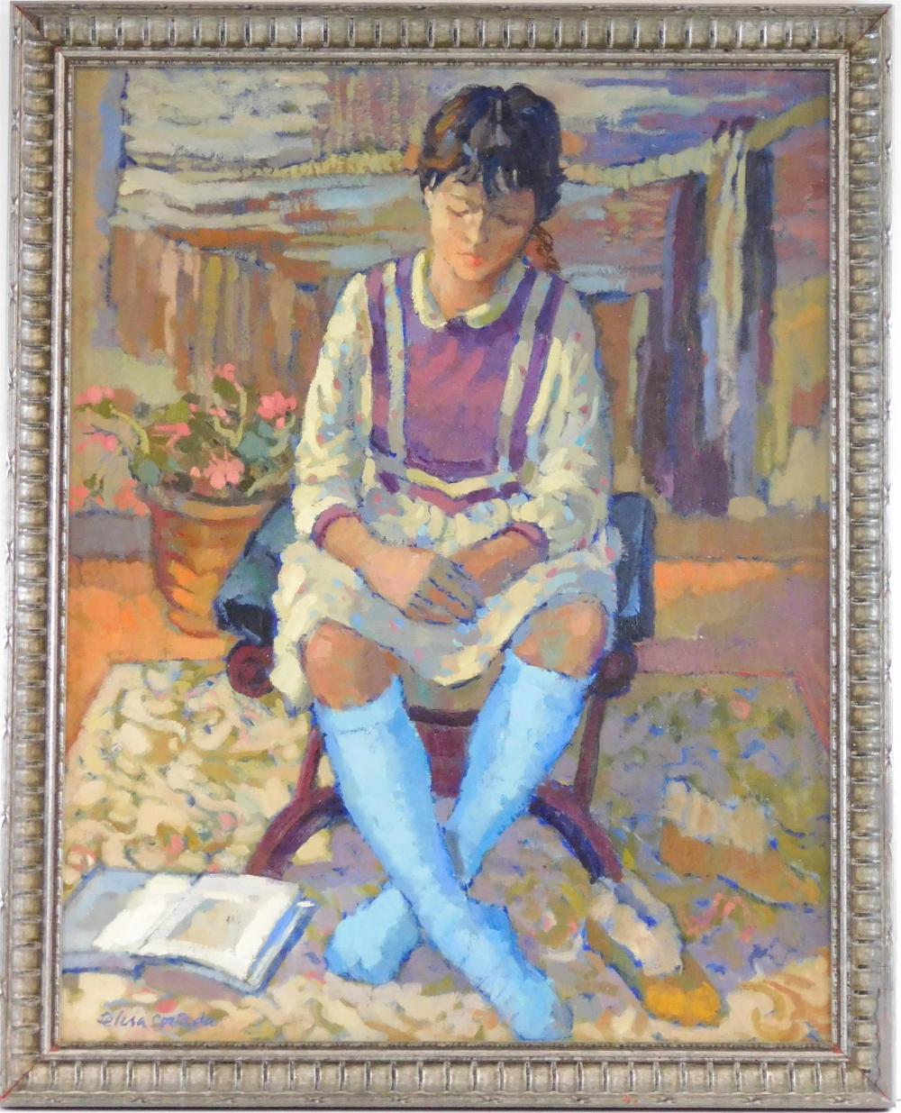 Appraisal: Felisa Cortada Martinez Spanish B oil on canvas young girl