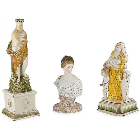 Appraisal: Two English Pearlware Figural Groups Together with an English Porcelain