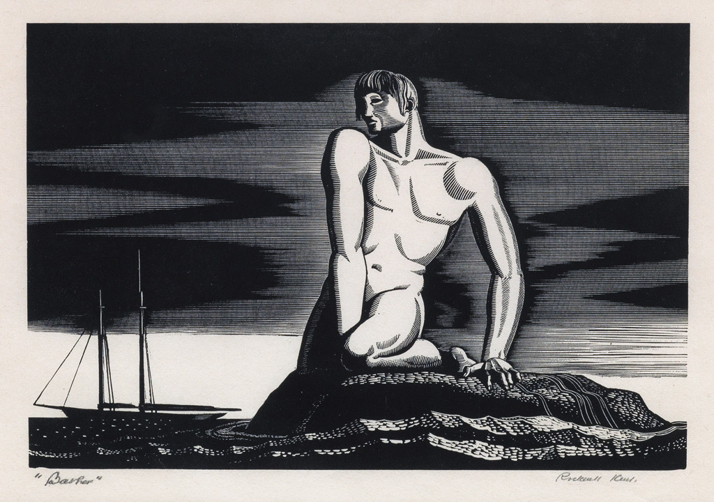 Appraisal: ROCKWELL KENT The Bather Wood engraving x mm x inches