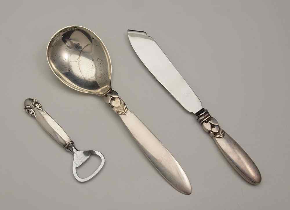 Appraisal: PIECE GEORG JENSEN CACTUS STERLING To include Serving Spoon ''