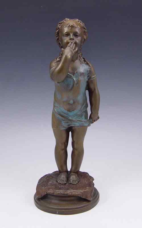 Appraisal: LECORNEY Nicolas European th th C Girl Blowing Kiss Bronze