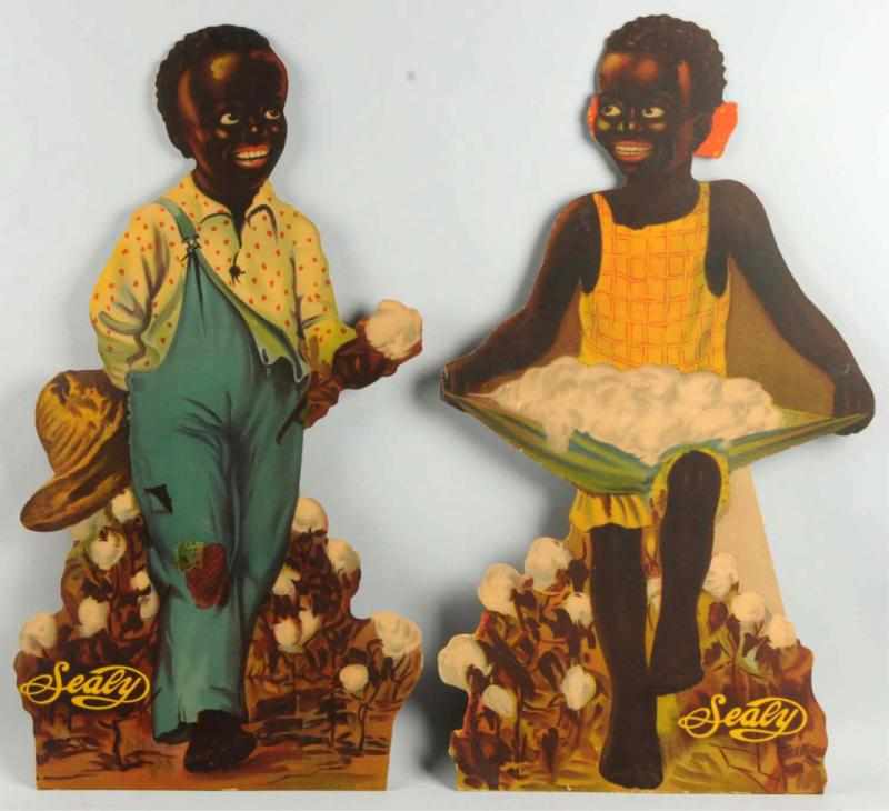 Appraisal: Sealy Cardboard Cutouts of Young Black Pickers s to s