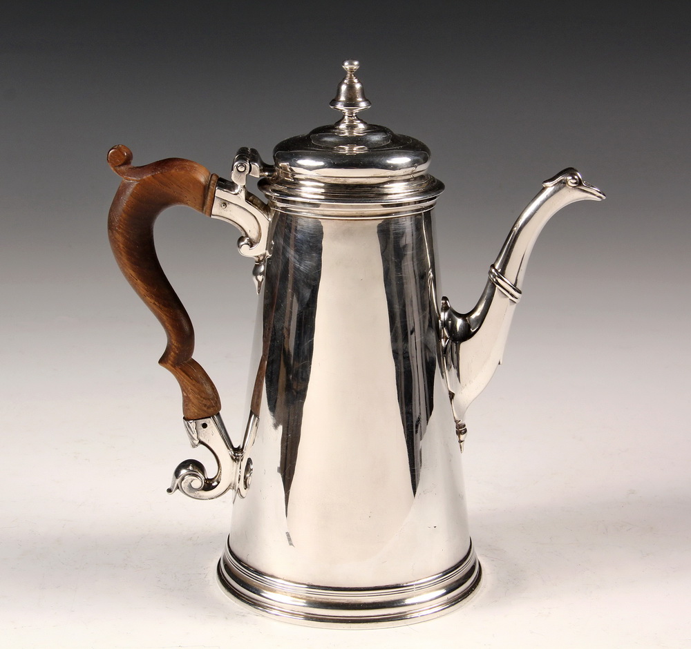 Appraisal: SILVER COFFEE POT - th c English George II Sterling